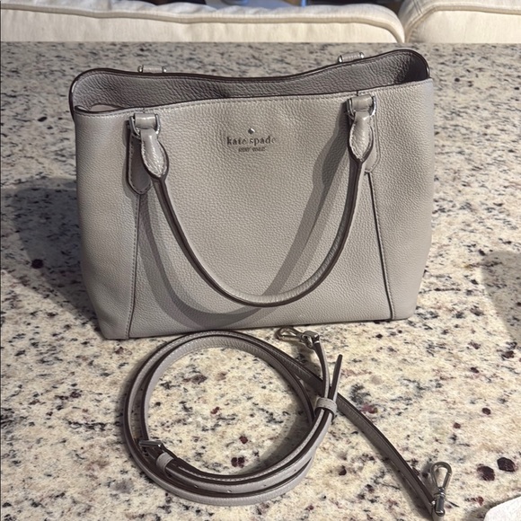 Kate Spade Gray Leather Tote Bag - Picture 6 of 7
